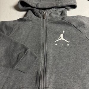 Kids Jordan Zip Up Hoodie Gray Air Jordan Logo‎ Size L 12-13 Yrs